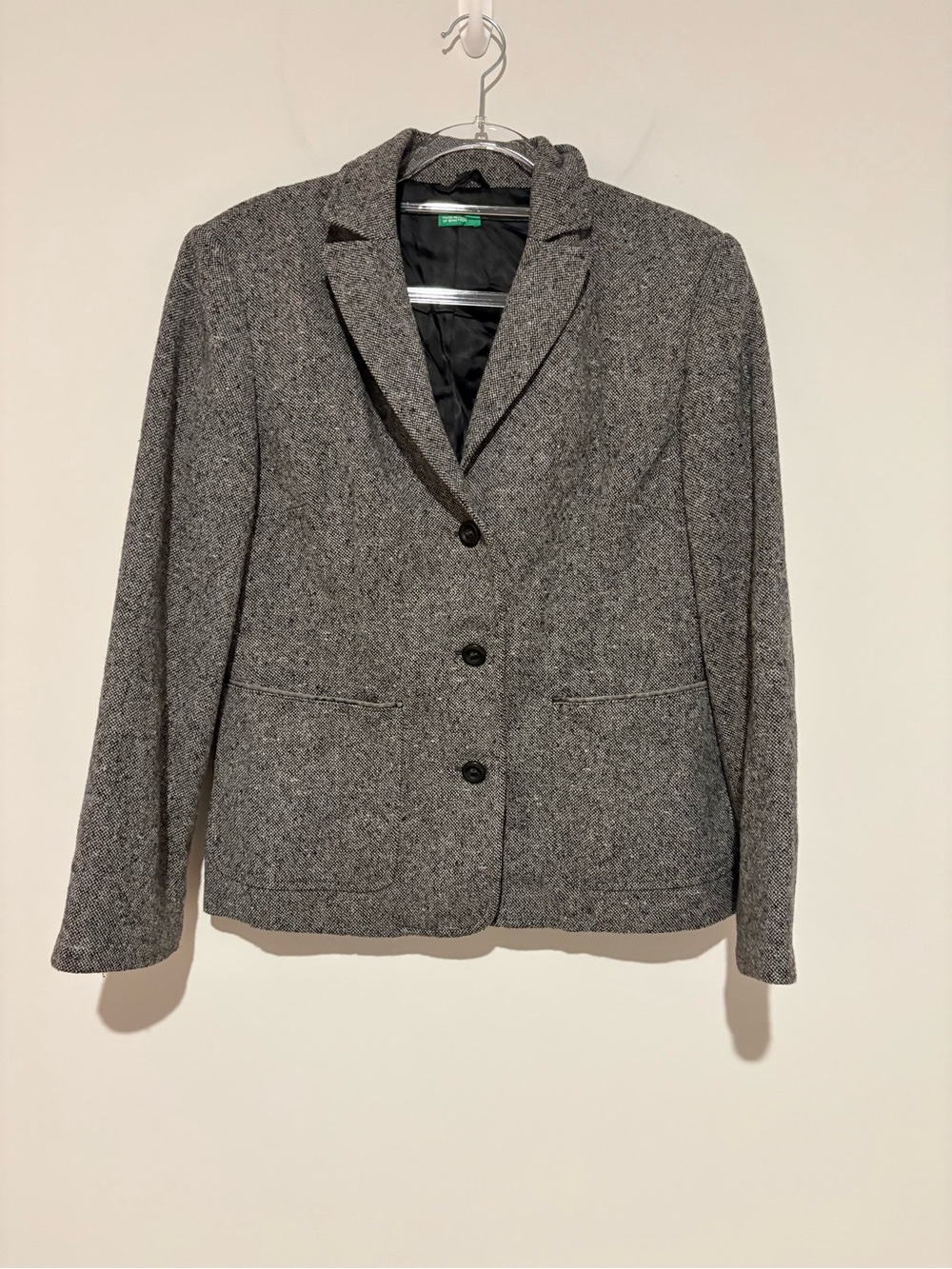 United colors of benetton wool blend blazer grey size 46